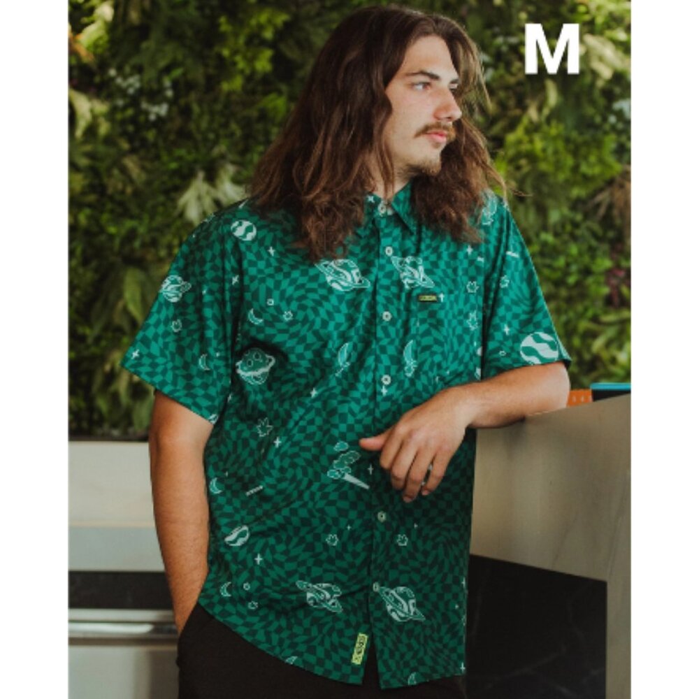 Dixxon Flannel COSMONAUT Short Sleeve Party Shirt - Men's M